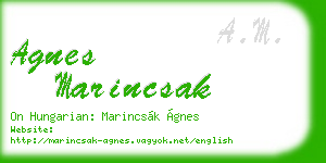agnes marincsak business card